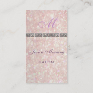 Professioneel elegant glittery bokeh monogram visitekaartje