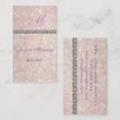 Professioneel elegant glittery bokeh monogram visitekaartje (Voorkant / Achterkant)