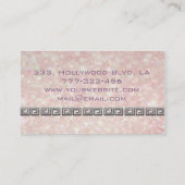 Professioneel elegant glittery bokeh monogram visitekaartje (Achterkant)