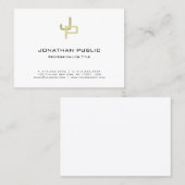 Professioneel elegant Gold monogram - eenvoudig Visitekaartje (Voorkant / Achterkant)