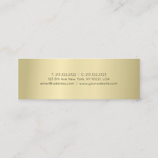 Professioneel elegant Gold-uiterlijk stijlvol, mod Mini Visitekaartje (Achterkant)