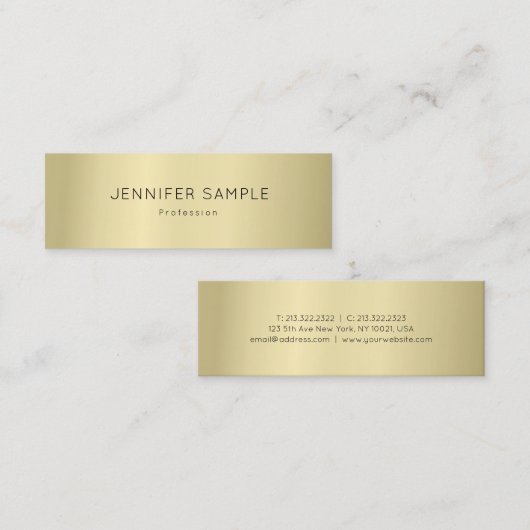 Professioneel elegant Gold-uiterlijk stijlvol, mod Mini Visitekaartje (Voorkant / Achterkant)