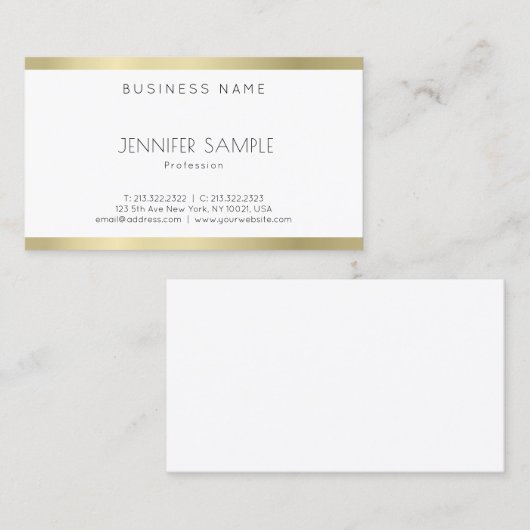 Professioneel elegant Gold-uiterlijk stijlvol, mod Visitekaartje (Voorkant / Achterkant)