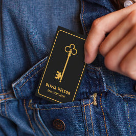 Professioneel Elegant Goud & Zwart Vastgoed Chic Visitekaartje