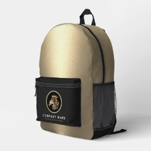 Professioneel Elegant Gouden Leeuw Logo Bedrukte Rugzak