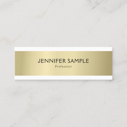 Professioneel, elegant, goudvormig, eenvoudig mini visitekaartje (Voorkant)