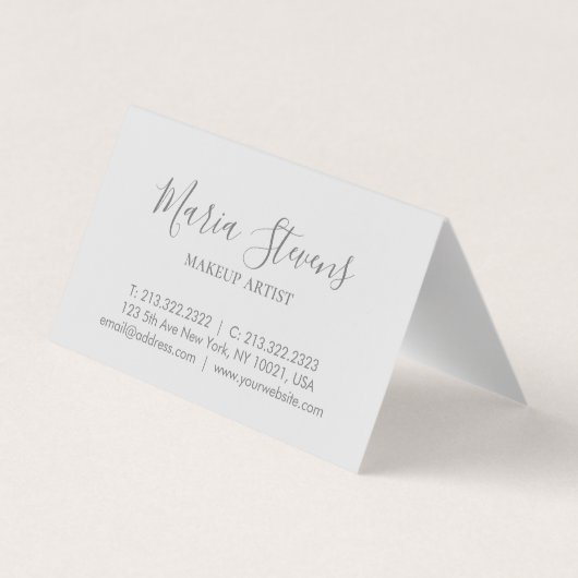 Professioneel Elegant grijs en Wit Gevouwen Visitekaartje (Achterkant)