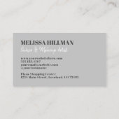 Professioneel Elegant Grijs Monogram Visitekaartje (Achterkant)