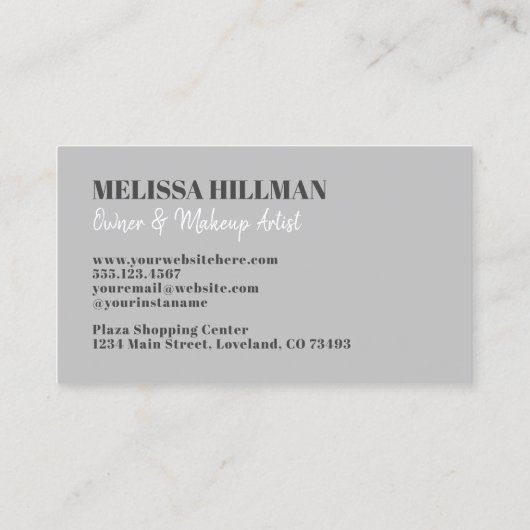 Professioneel Elegant Grijs Monogram Visitekaartje (Achterkant)