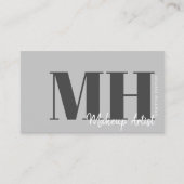 Professioneel Elegant Grijs Monogram Visitekaartje (Voorkant)