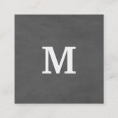 Professioneel Elegant Grijs Wit Monogram Vierkante Visitekaartje (Voorkant)