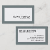 Professioneel & Elegant, Grijze Rand, Minimaal Visitekaartje (Voorkant / Achterkant)
