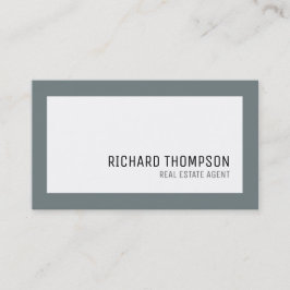 Professioneel & Elegant, Grijze Rand, Minimaal Visitekaartje