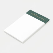Professioneel Elegant Groen Goud Gepersonaliseerd Post-it® Notes (Schuin)