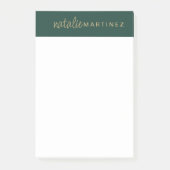 Professioneel Elegant Groen Goud Gepersonaliseerd Post-it® Notes (Voorkant)