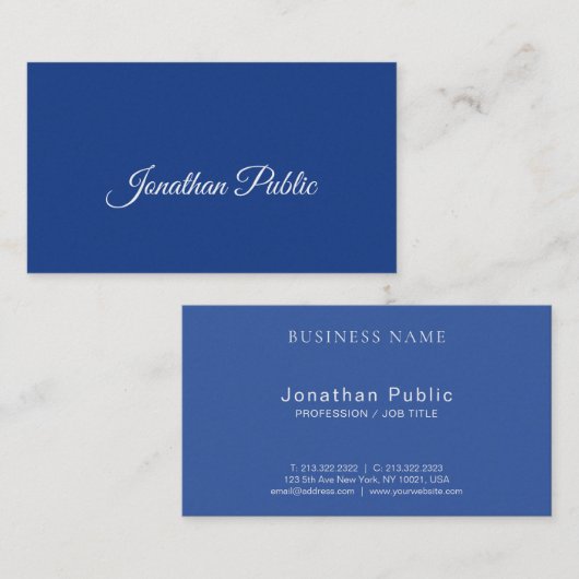 Professioneel Elegant Handgeschreven Script Luxe Visitekaartje (Voorkant / Achterkant)