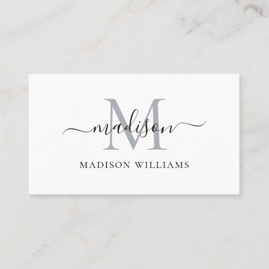 Professioneel Elegant Handtekening Monogram Script Visitekaartje (Voorkant)