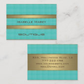 Professioneel elegant hedendaags turkooisgoud visitekaartje (Voorkant / Achterkant)