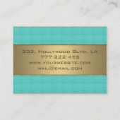 Professioneel elegant hedendaags turkooisgoud visitekaartje (Achterkant)