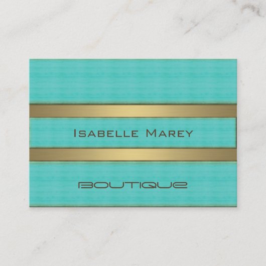 Professioneel elegant hedendaags turkooisgoud visitekaartje (Voorkant)