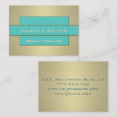 Professioneel elegant hedendaags turkooisgoud visitekaartje (Voorkant / Achterkant)