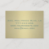 Professioneel elegant hedendaags turkooisgoud visitekaartje (Achterkant)