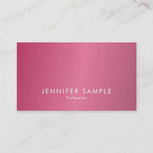 Professioneel Elegant Heet Roze Modern Schoon Ontw Visitekaartje (Voorkant)