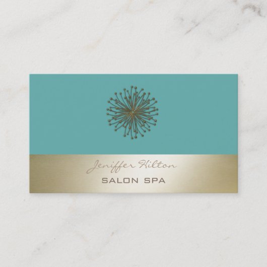 Professioneel elegant kandelegelmint/goudlook visitekaartje (Voorkant)