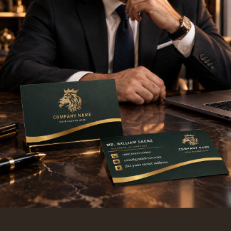 Professioneel Elegant Leeuw Logo Visitekaartje
