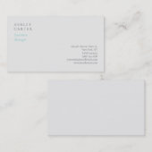 Professioneel elegant lichtgrijs minimalistisch mo visitekaartje (Voorkant / Achterkant)