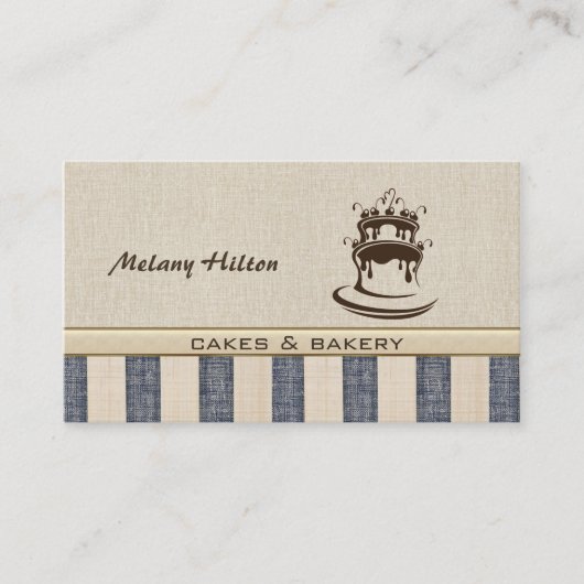 Professioneel elegant  linnenkoeken en bakkerijen visitekaartje (Voorkant)