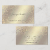 Professioneel elegant luxe golden/bronze confetti visitekaartje (Voorkant / Achterkant)