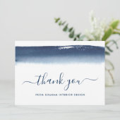 Professioneel Elegant Marine Blauw Bedrijf Bedankkaart (Staand voorkant)