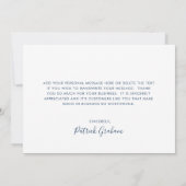 Professioneel Elegant Marine Blauw Bedrijf Bedankkaart (Achterkant)