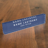 Professioneel Elegant Marine Blauw Bureau Naambordje (Zijkant)