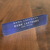 Professioneel Elegant Marine Blauw Bureau Naambordje (Zijkant)