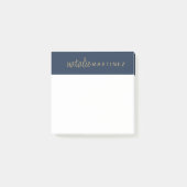 Professioneel Elegant Marine Blauw Goud Gepersonal Post-it® Notes (Voorkant)