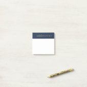 Professioneel Elegant Marine Blauw Goud Gepersonal Post-it® Notes (Op bureau)