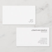Professioneel Elegant Minimalistisch Monogram Ontw Visitekaartje (Voorkant / Achterkant)