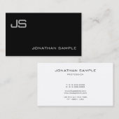 Professioneel, elegant minimalistisch monogram visitekaartje (Voorkant / Achterkant)