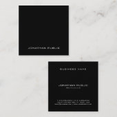 Professioneel Elegant Minimalistisch Zwart Eenvoud Vierkante Visitekaartje (Voorkant / Achterkant)