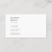 Professioneel Elegant Modern Design Clean Plain Visitekaartje (Achterkant)