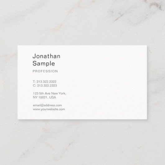 Professioneel Elegant Modern Design Clean Plain Visitekaartje (Achterkant)