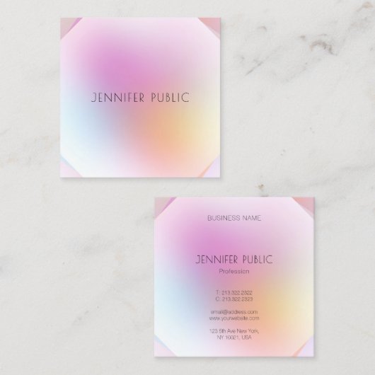 Professioneel elegant modern design, kleurrijk vierkante visitekaartje (Voorkant / Achterkant)
