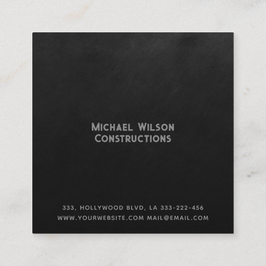 Professioneel elegant, modern, eenvoudig, minimali vierkante visitekaartje (Achterkant)