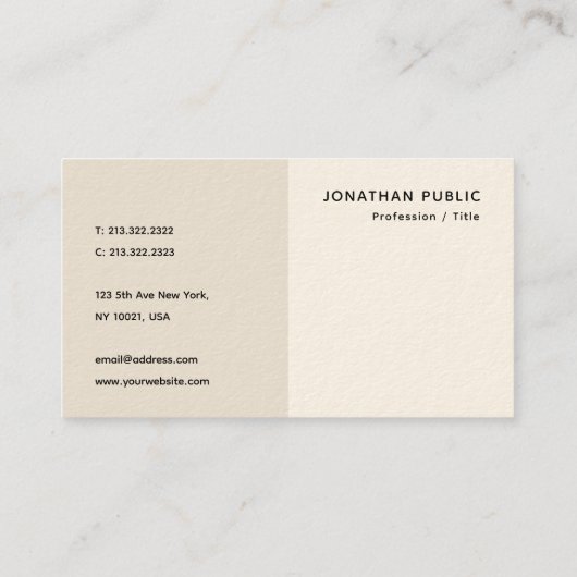 Professioneel Elegant Modern Eenvoudige Sjabloon L Visitekaartje (Achterkant)