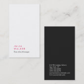 Professioneel elegant modern grijs wit glad visitekaartje (Voorkant / Achterkant)