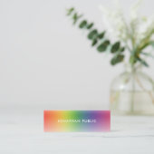 Professioneel Elegant Modern Kleurrijk Eenvoudig Mini Visitekaartje (Staand voorkant)