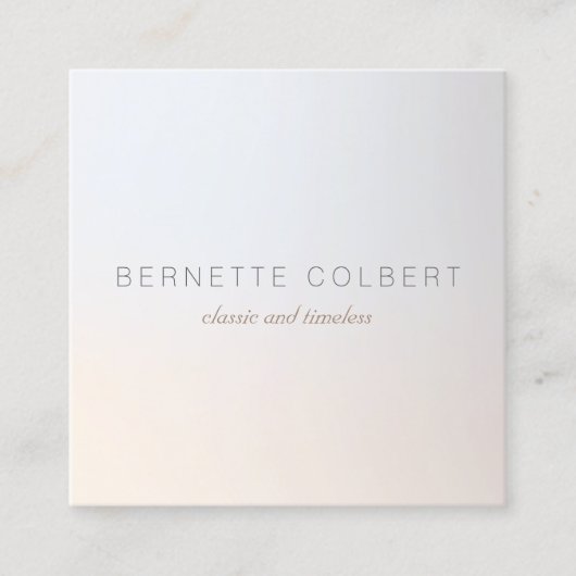 Professioneel Elegant Modern Lichtgevend Zilver Vierkante Visitekaartje (Voorkant)