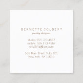 Professioneel Elegant Modern Lichtgevend Zilver Vierkante Visitekaartje (Achterkant)